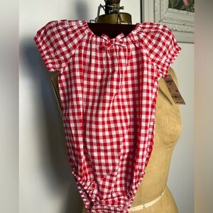 Oshkosh B’gosh 9 month NWT red and white gingham onesie